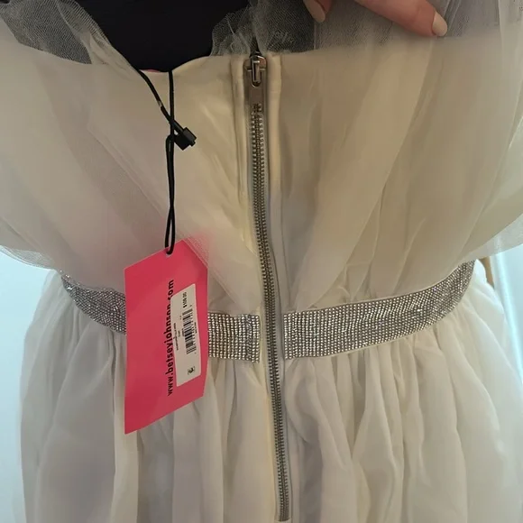 Betsey Johnson tulle dress, rhinestone waist. Flawless zipper, never worn, NWT - Picture 4 of 5